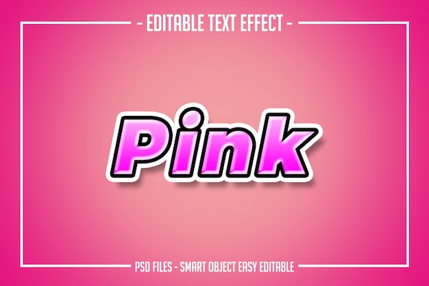 Efeito de fonte editável do estilo moderno de texto rosa