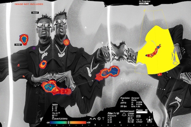 Efeito de foto com distorção de digitalização