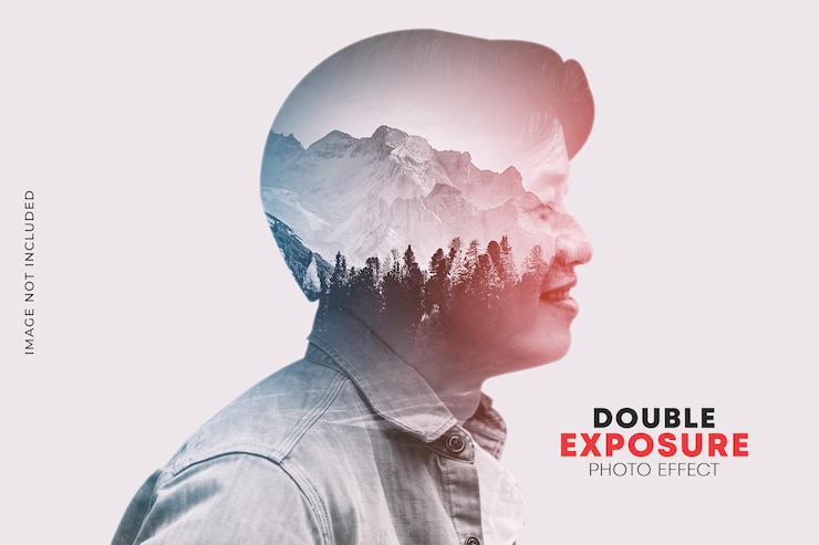 PSD efeito de foto de dupla exposição