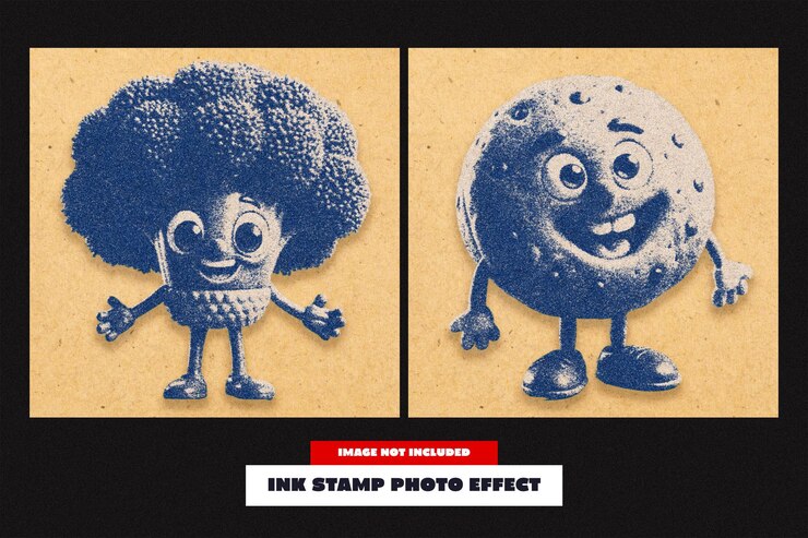 PSD efeito de foto de estampa de tinta para o quadrado