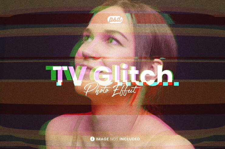 PSD efeito de foto de falha de tv