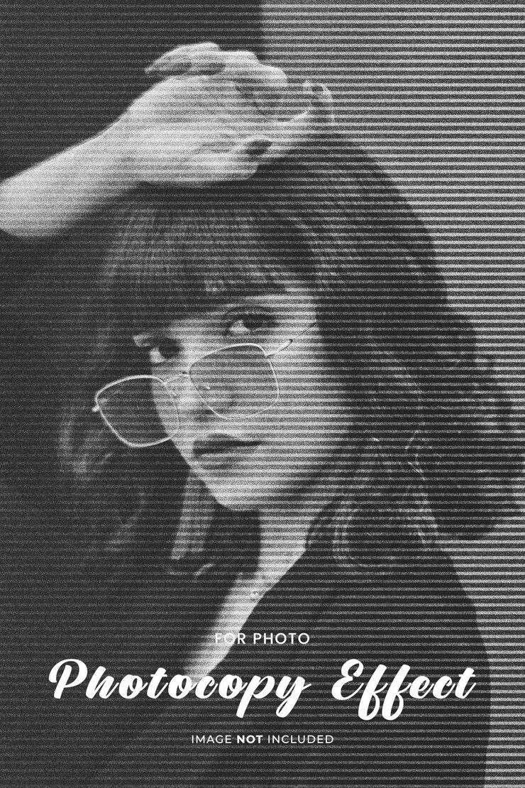 PSD efeito de foto de fotocópia