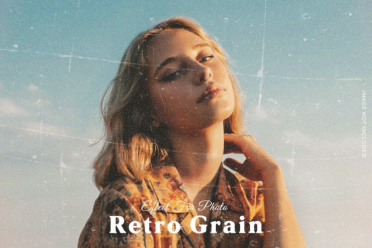 PSD efeito de foto de grão de filme retro vintage