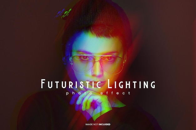 efeito de foto de iluminação futurista psd