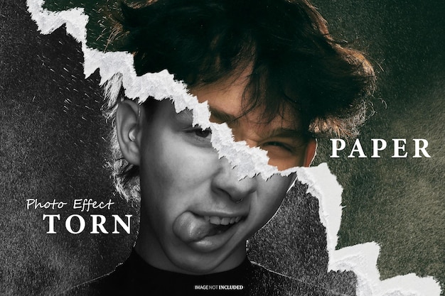 efeito de foto de papel rasgado psd