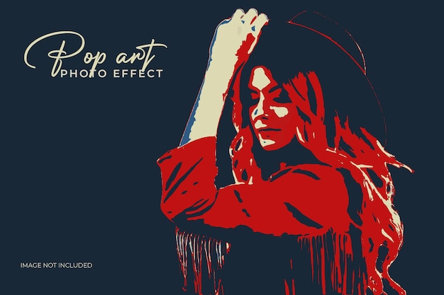 Efeito de foto de pôster pop art PSD