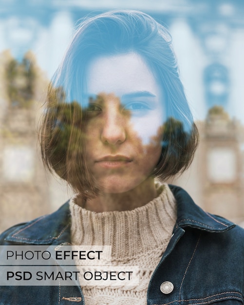 Efeito de foto de reflexo de vidro