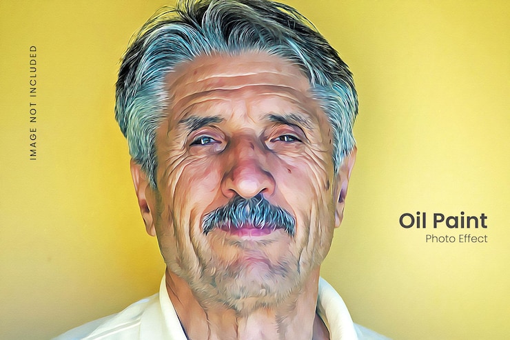 PSD efeito de foto de tinta a óleo suave