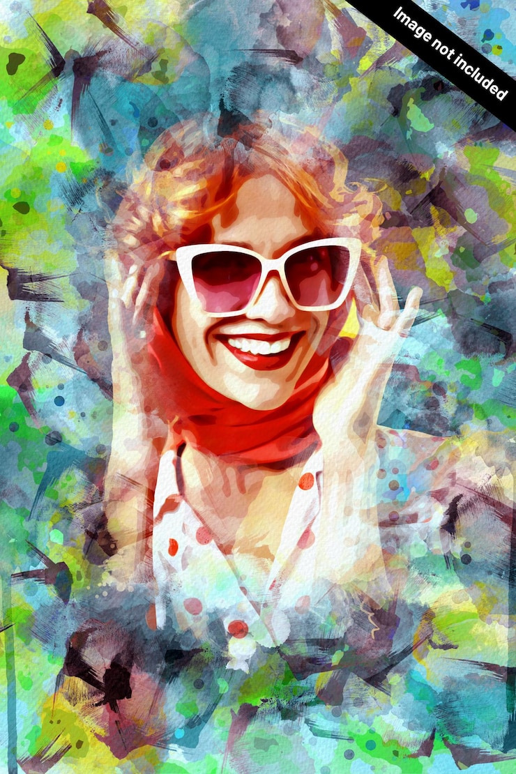 Efeito de foto do Photoshop de pintura em tela digital para retrato