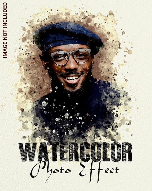 Efeito de foto em aquarela PSD