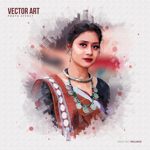 Efeito de foto em aquarela Vector Paint Splash