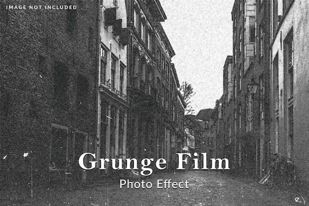 PSD efeito de foto negativa de filme grunge