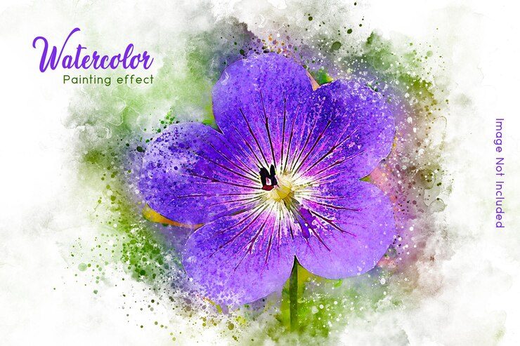 PSD efeito de foto psd em aquarela