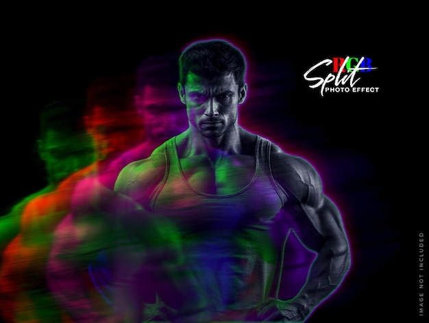 Efeito de foto RGB de desfoque de movimento dividido