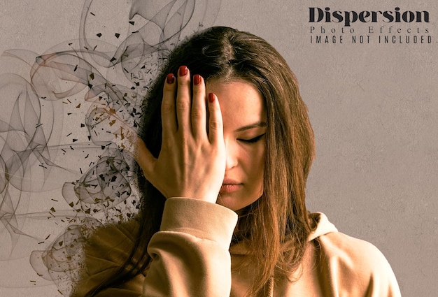 Efeito de fumaça de dispersão de mulher editável