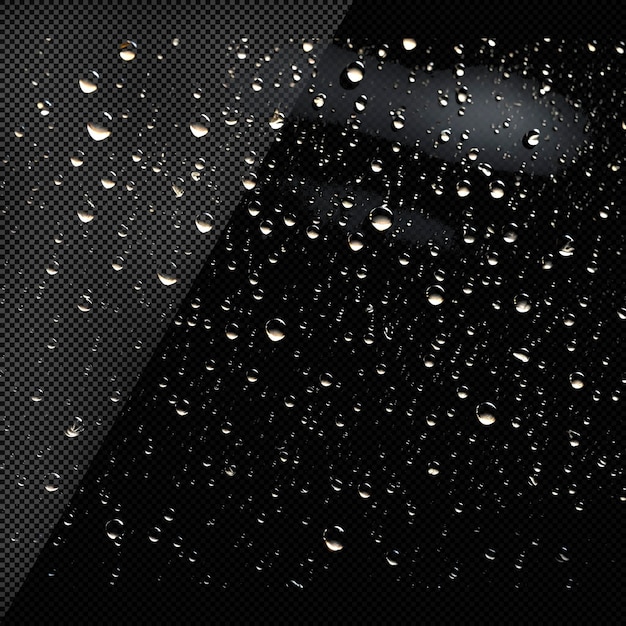 PSD efeito de gota de chuva fundo transparente