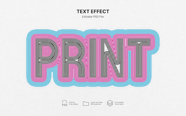 Efeito de impressão de texto offset