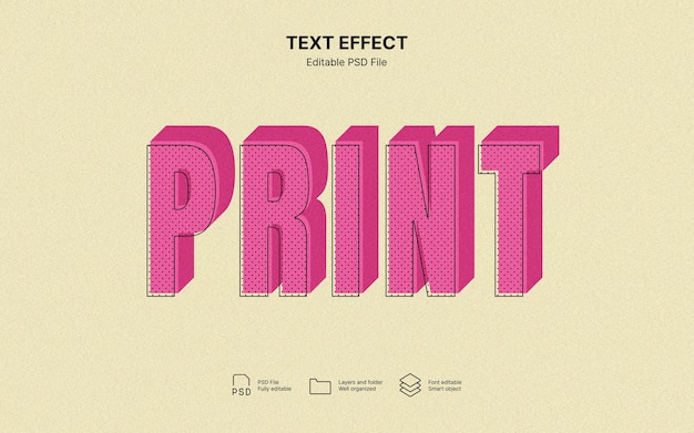 Efeito de impressão de texto offset
