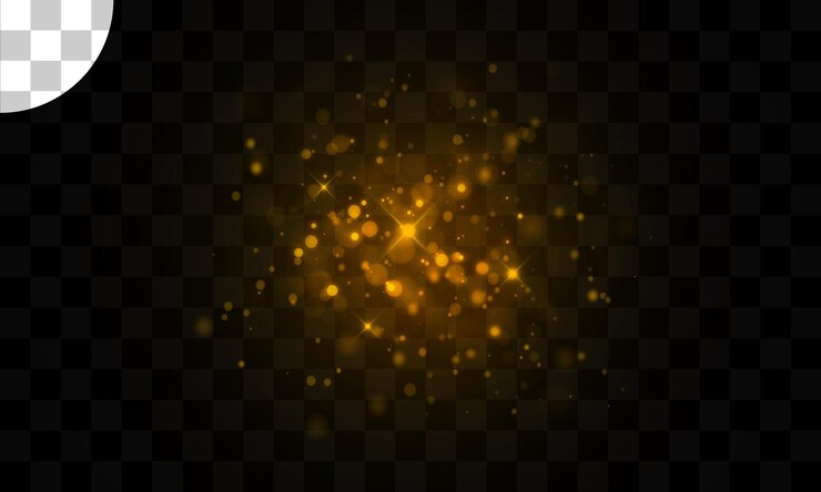 PSD efeito de luz com bokeh de fundo transparente