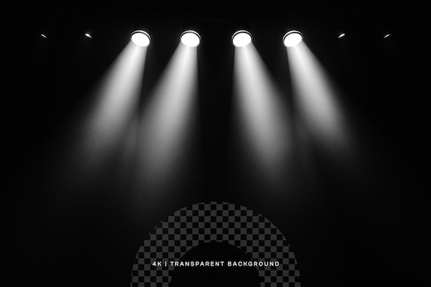 Efeito de luz de palco de spotlight em sobreposição transparente