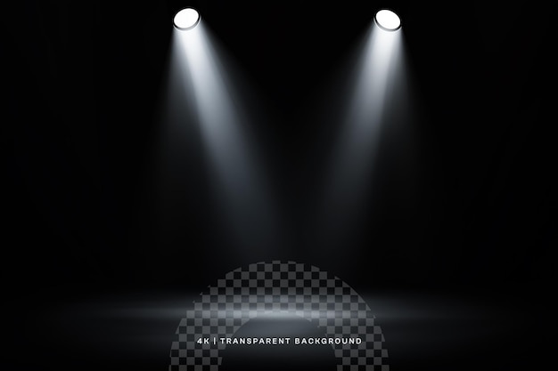 Efeito de luz de palco de spotlight em sobreposição transparente