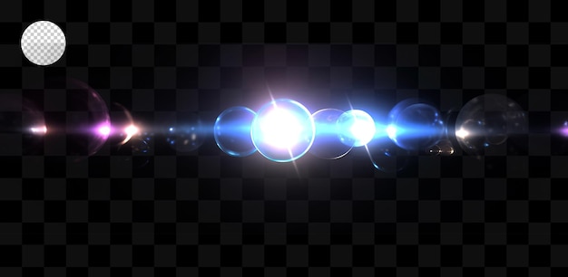efeito de luz em um fundo transparente