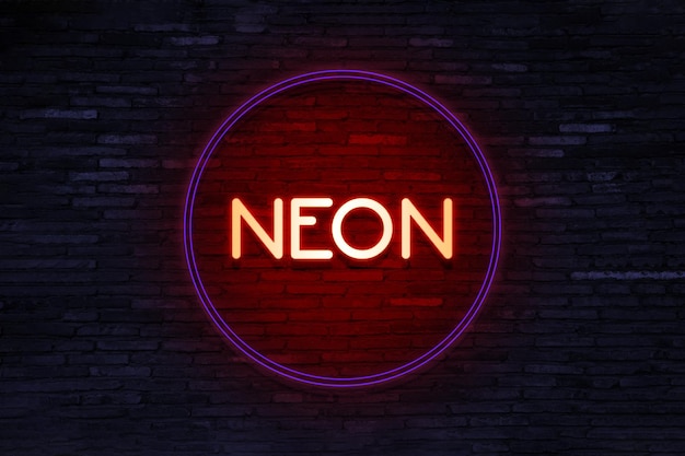 PSD efeito de néon para logotipo de efeito de estilo néon para texto comestível