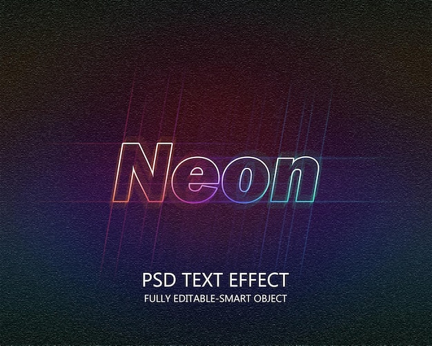PSD efeito de néon para logotipo de efeito de estilo néon para texto comestível