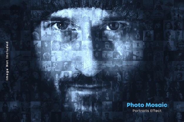 Efeito de retratos de mosaico de fotos