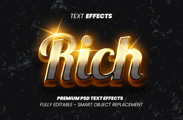 Efeito de rich text premium psd