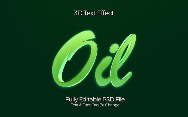 PSD efeito de texto 3d a óleo psd