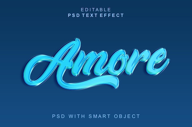 Efeito de texto 3D Amore