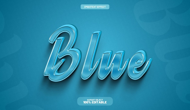 Efeito de texto 3D azul Livre