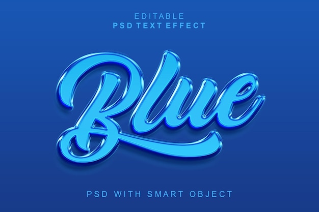 Efeito de texto 3d azul