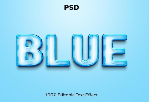 Efeito de texto 3D azul