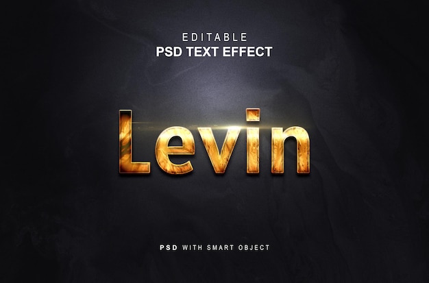 Efeito de texto 3d criativo Levin
