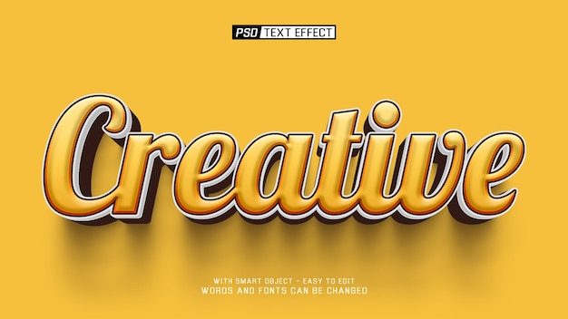 Efeito de texto 3D criativo