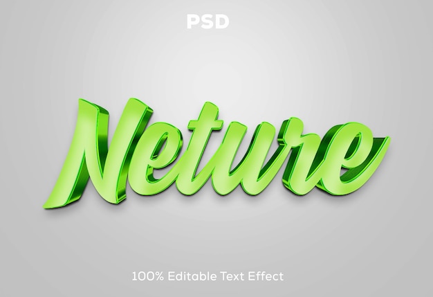 Efeito de texto 3D da natureza