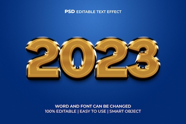 Efeito de texto 3D de feliz ano novo