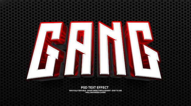 Efeito de texto 3D de gangue