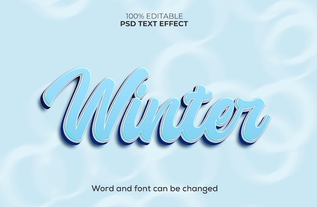 Efeito de texto 3D de inverno