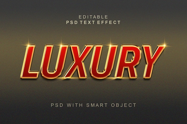 Efeito de texto 3d de lança de ouro de luxo