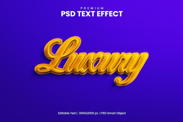 Efeito de texto 3D de luxo dourado