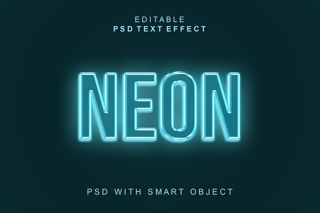 Efeito de texto 3D de néon