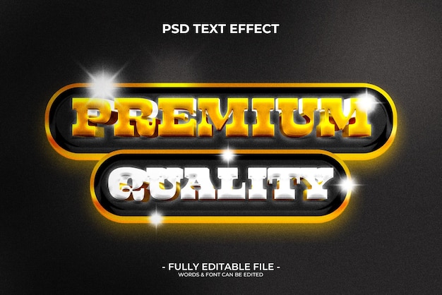 PSD efeito de texto 3d de qualidade premium