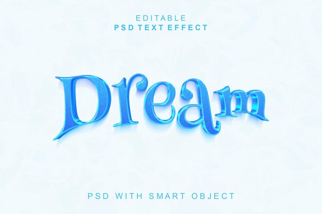 Efeito de texto 3D de sonho