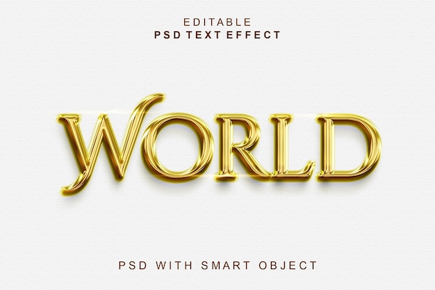 Efeito de texto 3D do mundo