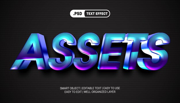 Efeito de texto 3D do recurso