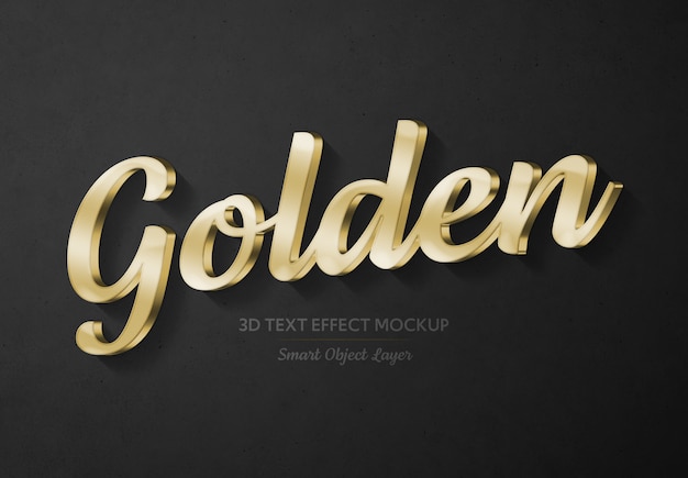 PSD efeito de texto 3d dourado