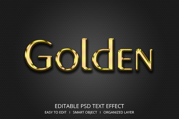 Efeito de texto 3D dourado